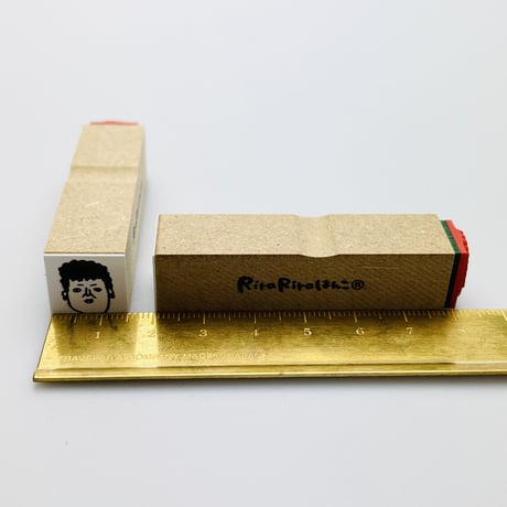 【関さんの顔だけ15mm角】デザインはんこ15x15mm_R603