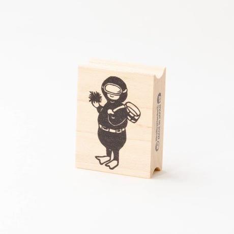 【海女ちゃん】デザインはんこ30x40mm_R975