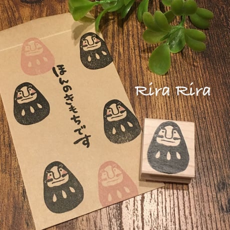 【だるま】デザインはんこ26x30mm_R071