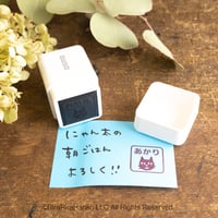 【20mm角】 お名前はんこ20mm角☆浸透印【赤インク】＊名入れオーダー＊⑫クロネコちゃん＊OSMO_044_2020_R