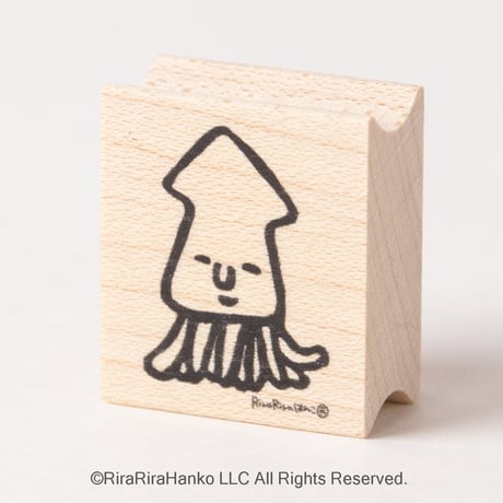 【イカくん】デザインはんこ26x30mm_R736