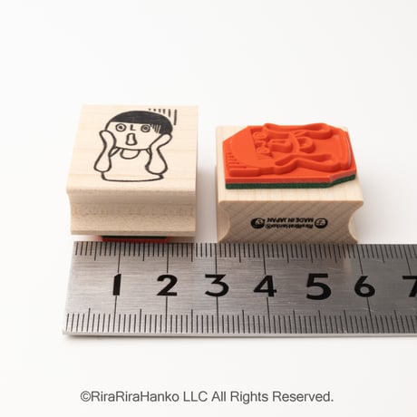 【まもるくんの叫び】デザインはんこ26x30mm_R1039
