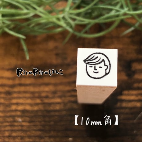 【マカロンくんの顔だけ10mm角】絵文字はんこ10x10mm_R365