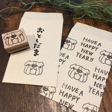 【ブルちゃんの顔だけ】デザインはんこ26x30mm_R095