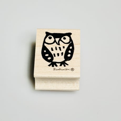 【子ミミズク】デザインはんこ20x26mm_R783