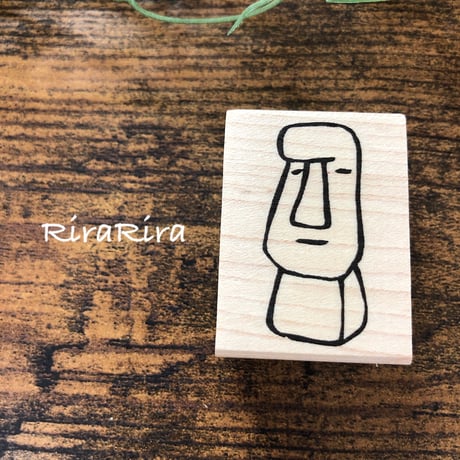 【モアイ】デザインはんこ30x40mm_R028