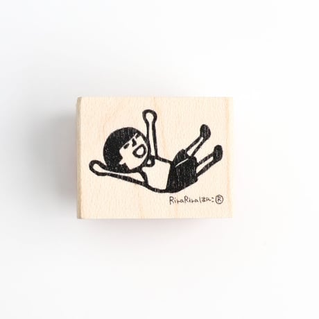 【まもるくんの胴上げ】デザインはんこ20x26mm_R800