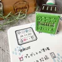 【お天気、体調、日付回転印＊36mm角】回転印_KS_TT1