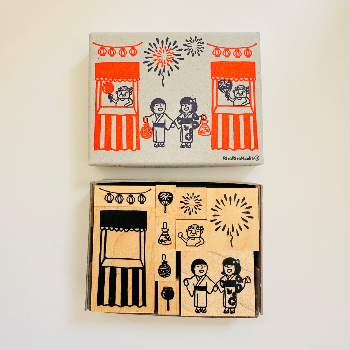 収納箱付】夏祭りはんこセット＊ラバースタンプ＊RS053_y | RiraRira