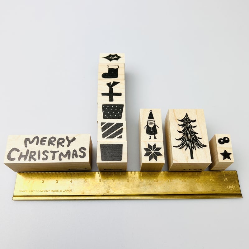 ドイツ製 ラバースタンプ マウント済『ノームシリーズ✮メリークリスマス』 クリスマスはんこセット】はんこセット_RS034_y | RiraRiraはんこ