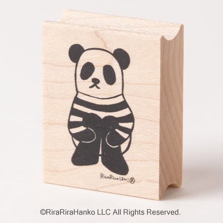 【パンダちゃんのお座り】デザインはんこ30x40mm_R539