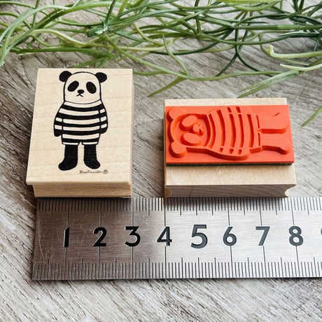 【パンダちゃんの立ち】デザインはんこ30x40mm_R538