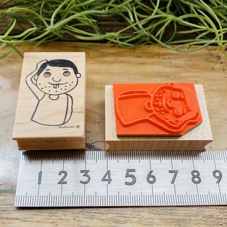 【在庫処分のため500円均一】どうも！志賀です＊30mmx48mm＊ラバースタンプ＊R424