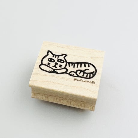 【ゆるねこごろごろゴロー】デザインはんこ26x30mm_R664