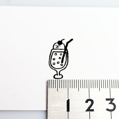 【クリームソーダ】デザインはんこ20x26mm_R928