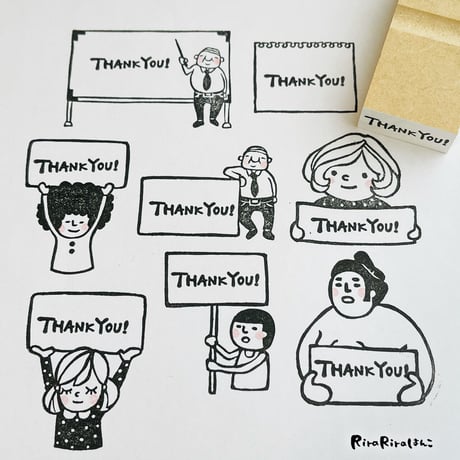 【THANK YOU!(小)】文字はんこ12x28mm_R519_o