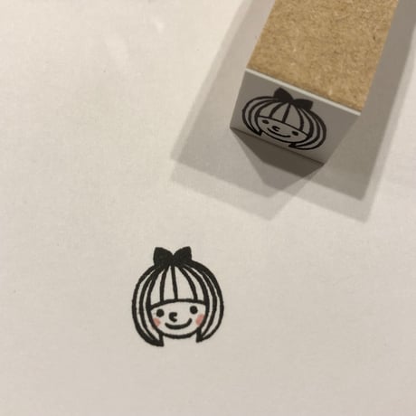 【くるみちゃんの顔だけ15mm角】デザインはんこ15x15mm_R175