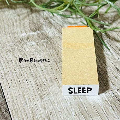 【SLEEP(睡眠)】文字はんこ8x20mm_R492_o