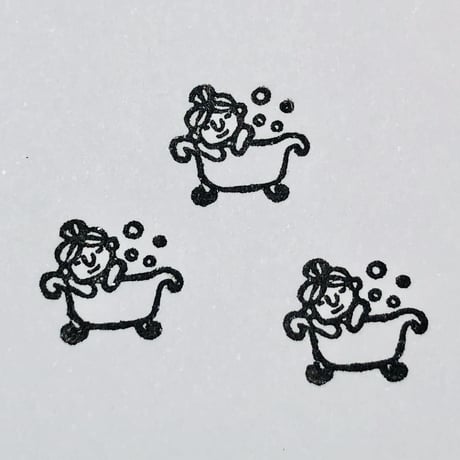 【バスタイム・お風呂10mm角】絵文字はんこ10x10mm_R408