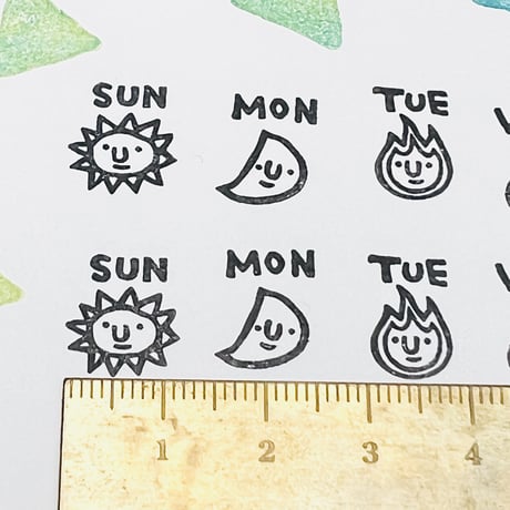 【在庫限り】【曜日●▲■はんこセット】デザインはんこ_RS035_y