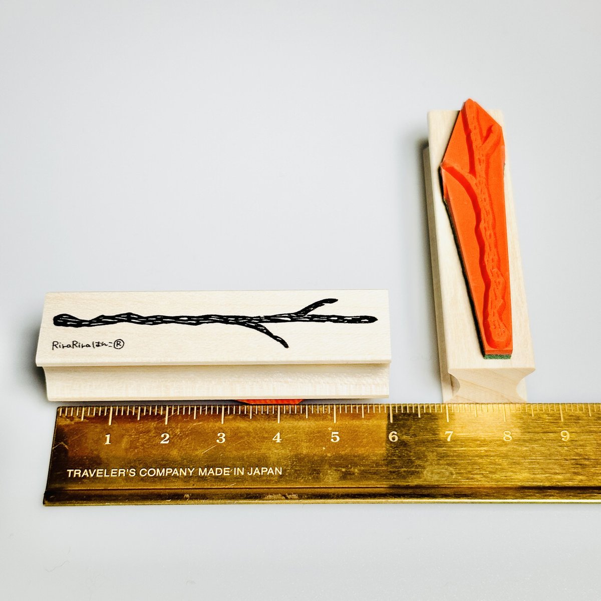 止まり木（木の枝）＊15mmx60mm＊ラバースタンプ＊R784 | RiraRira