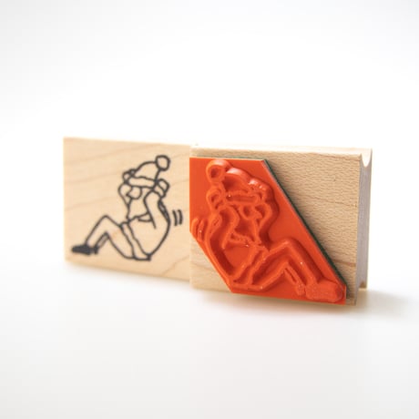 【サンタの腹筋】デザインはんこ26x30mm_R924