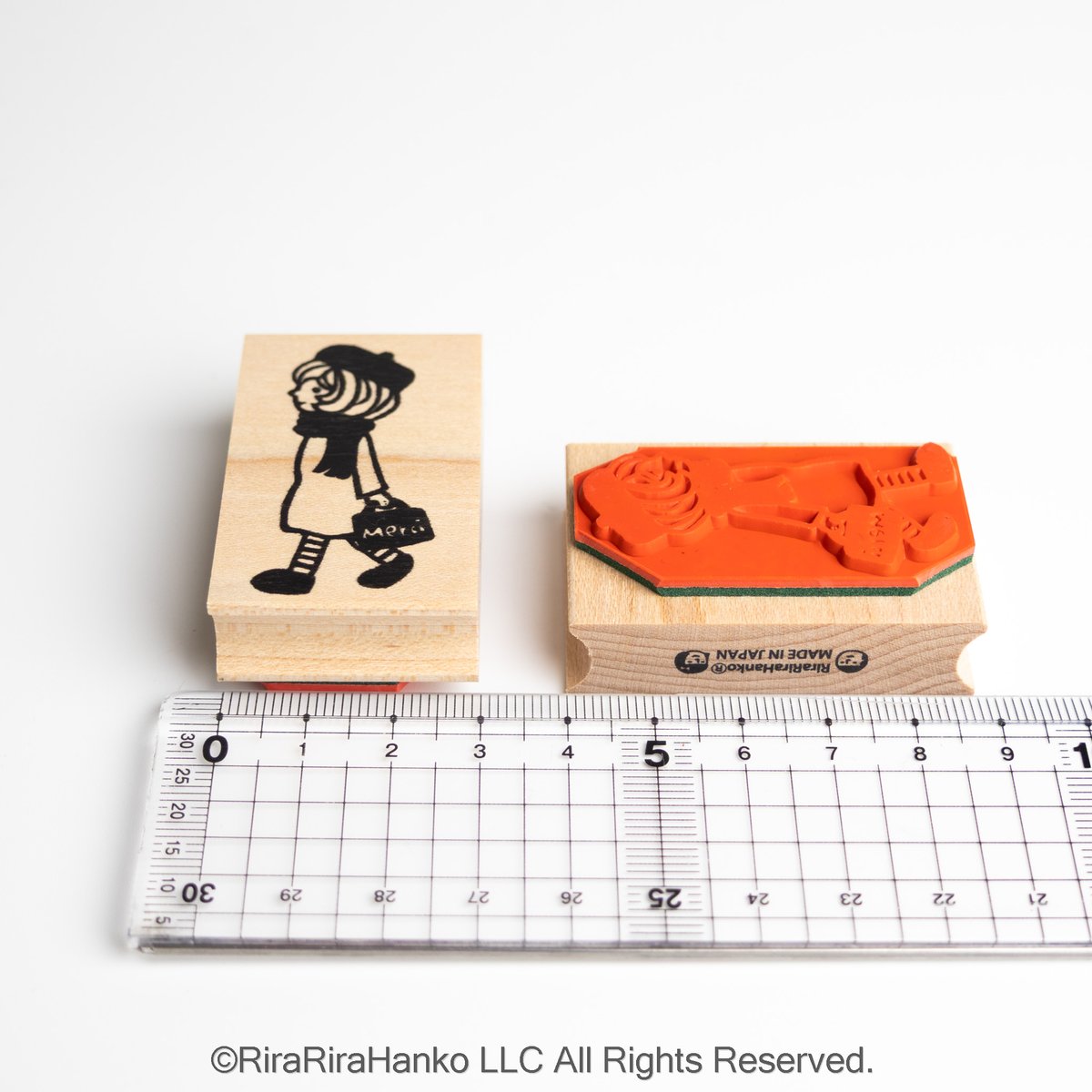 パリジェンヌマロンちゃん＊30mmx48mm＊ラバースタンプ＊R1114