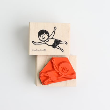 【まもるくんのはばたき】デザインはんこ20x26mm_R805