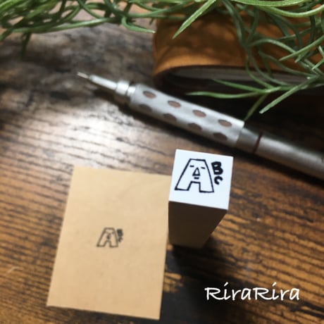 【ABC英語10ｍｍ角】絵文字はんこ10x10mm_R107
