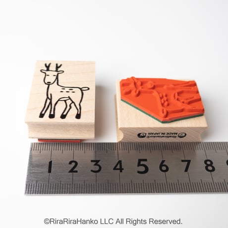 【鹿まるくん】デザインはんこ30x40mm_R1264