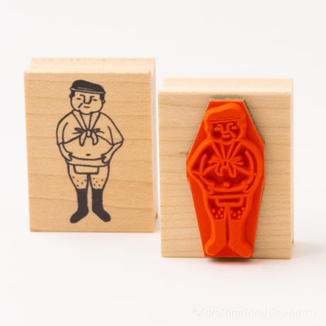【いまだけ特別500円】山笠男＊30mmx40mm＊ラバースタンプ＊R998