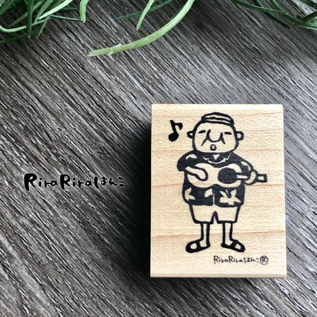 【岩井係長のウクレレ】デザインはんこ30x40mm_R397