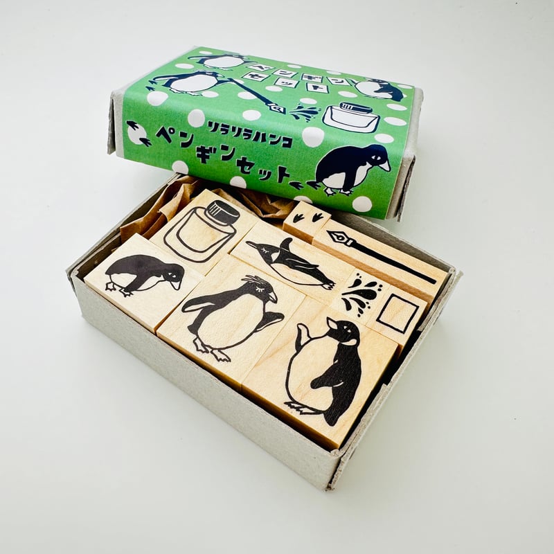 ペンギンはんこセット＊ラバースタンプ＊RS045_y | RiraRira