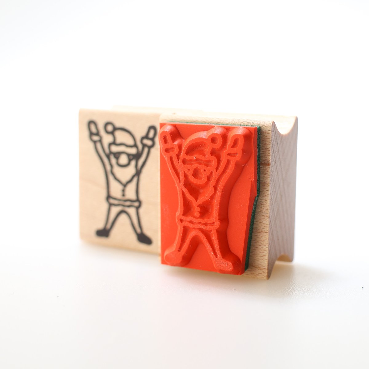 ばんざいサンタ＊20mmx26mm＊ラバースタンプ＊R921 | RiraRiraはんこストア