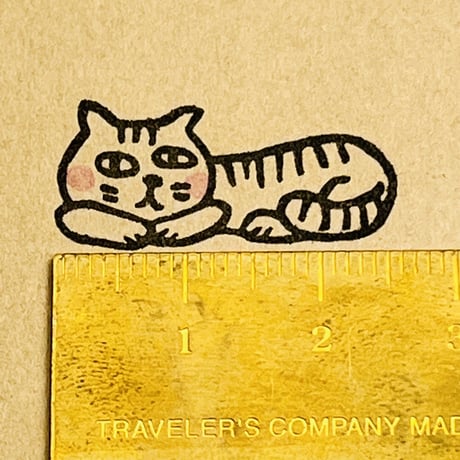 【ゆるねこごろごろゴロー】デザインはんこ26x30mm_R664