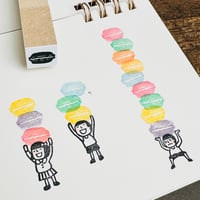 【6/14まで300円】 【マカロン15mm角】デザインはんこ15x15mm_R917