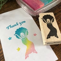 【ファンキーガール】デザインはんこ26x55mm_R038