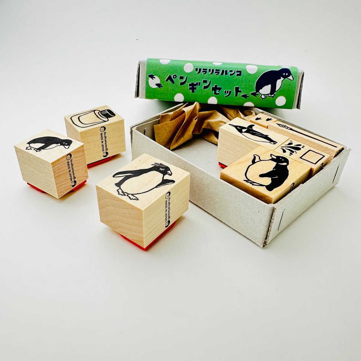 ペンギンはんこセット＊ラバースタンプ＊RS045_y | RiraRira