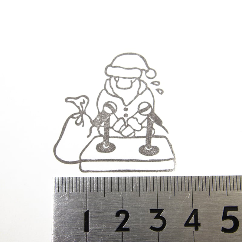 在庫処分のため500円均一】謝罪会見サンタ＊40mmx48mm＊ラバースタンプ