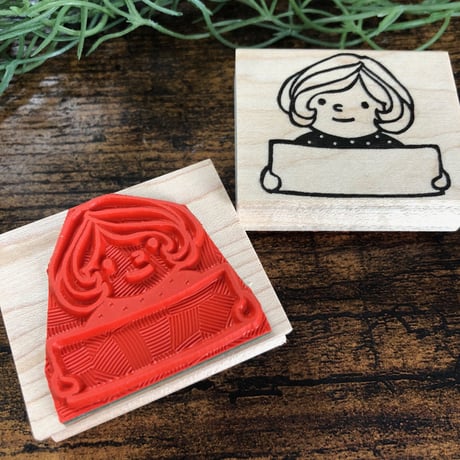 【マロンちゃんのサインボード】便利はんこ40x48mm_R039