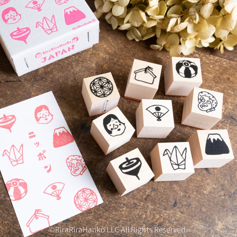 収納箱付】JAPANはんこセット＊ラバースタンプ＊RS054_y