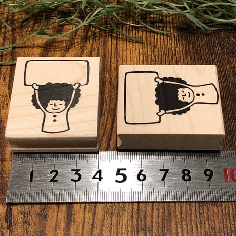 【アフロちゃんの看板】便利はんこ40x48mm_R177