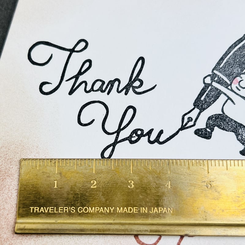 Thank you (筆記体)＊40㎜×50㎜＊ラバースタンプ ＊R697_o | RiraR