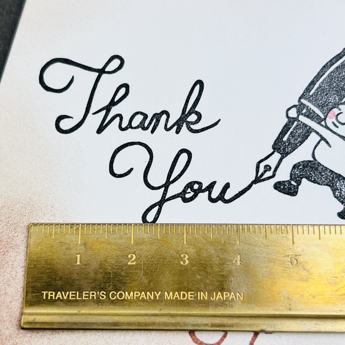 30％OFFセール中】Thank you (筆記体)＊40㎜×50㎜＊ラバースタンプ ＊R6 