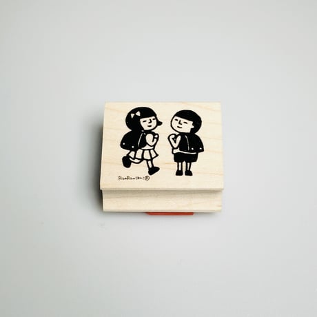 【まもるくんみよこちゃんの登下校】デザインはんこ26x30mm_R803