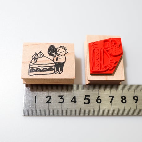 【岩井係長のショートケーキ】デザインはんこ30x40mm_R897