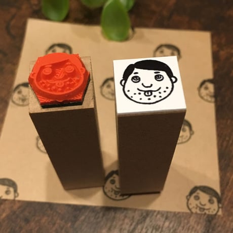 【6/14まで300円】 テヘペロ志賀先生顔だけ＊ラバースタンプ＊15㎜角＊R067