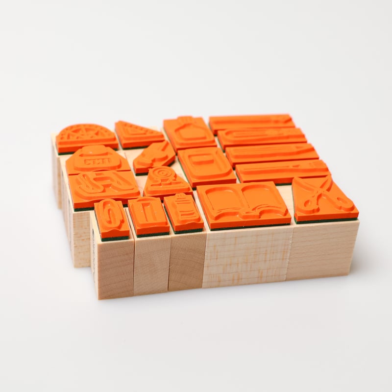 【のぶのぶ】RiraRiraはんこいろいろセット RiraRiraはんこの文房具はんこセット＊ラバースタンプ17個セット