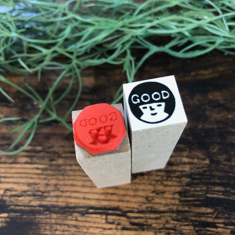 【おかっぱちゃんのGOOD15mm角】便利はんこ15x15mm_R004