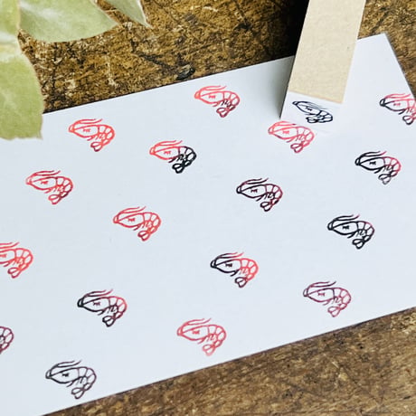 【エビ10mm角】絵文字はんこ10x10mm_R679